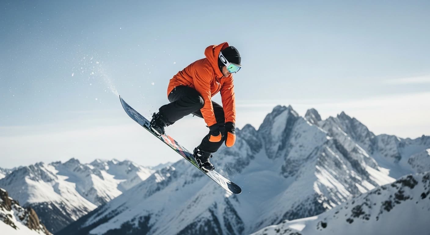 Сноубордист в прыжке